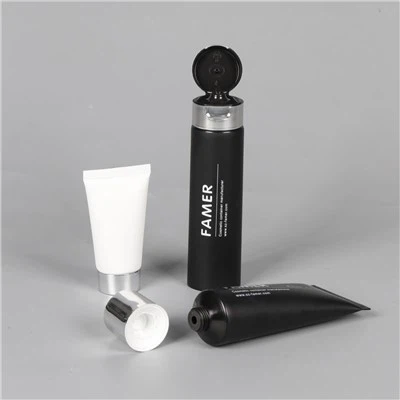 ظروف کرم صورت خالی لوله های پلاستیکی با درب